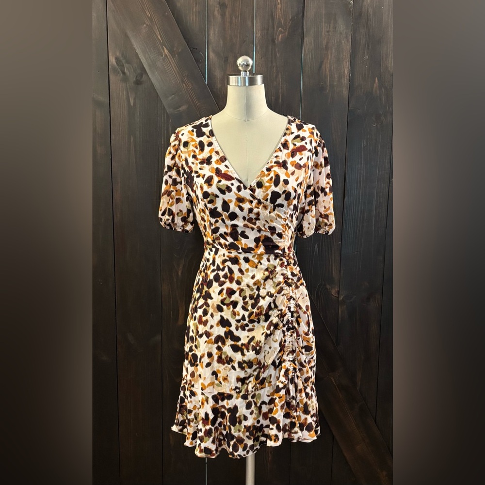Emma and Michele Leopard Print Faux Wrap Dress